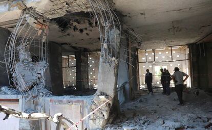 L'interior del Parlament de Turquia, a Ankara, bombardejat.