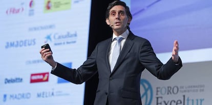 José María Álvarez-Pallete, hoy en el foro de Exceltur.