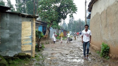 Una calle de Kolfe Keranyo en Addis Abeba.