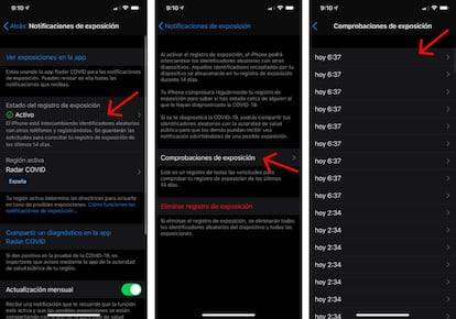 Comprobación de exposición en iOS.