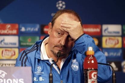 Benítez, en la rueda de prensa de este martes.