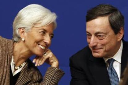 Christine Lagarde y Mario Draghi.