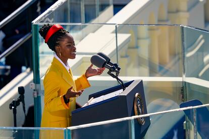 Youth Poet Laureate Amanda Gorman speaks at the inauguration of U.S. President Joe Biden