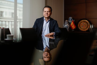Esteban Villegas en Madrid, en abril de 2025.