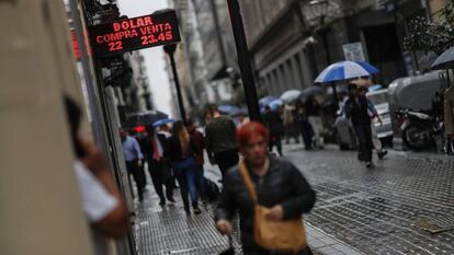 A currency exchange in Buenos Aires.