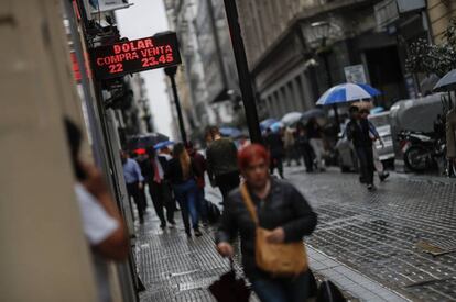 A currency exchange in Buenos Aires.