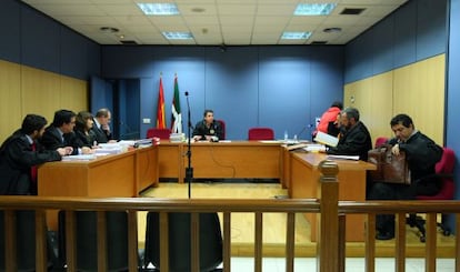 El juez Marcos Bermúdez en la vista previa del club de Golf de Artxanda