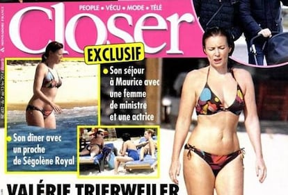 La portada de la revista &#039;Closer&#039;, con Val&eacute;rie Trierweiler en Mauricio.