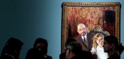 El 'Retrato de don Carlos Urcola con su hija Eulalia', de Joaquín Sorolla, se exhibe desde hoy en el San Pío V de Valencia.
