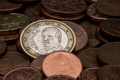 Un euro con el rostro de Juan Carlos I.