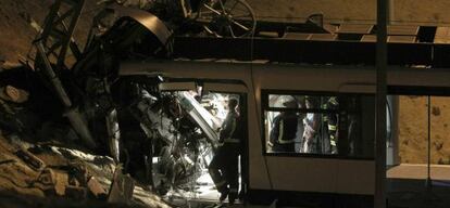 Imagen del accidente en el depósito de Metro de Loranca.