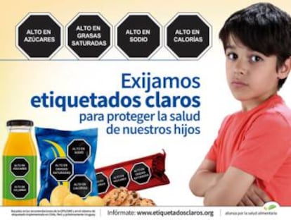 Cartel de la campaña de etiquetados claros.