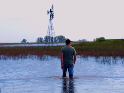 Un terreno agrícola inundado, en Argentina.