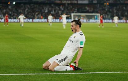 Gareth Bale celebra el segundo gol.