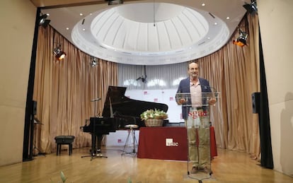 José Miguel Fernández Sastrón, durante un acto en la sede madrileña de la SGAE el pasado junio.