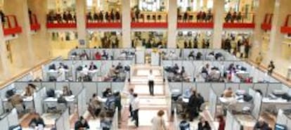 La oficina de la Delegación de Hacienda de Guzmán el Bueno, en Madrid.