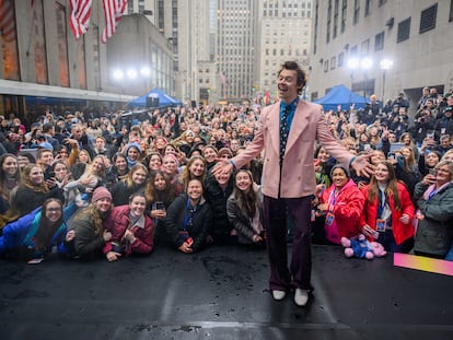 El cantante Harry Styles, en Nueva York en febrero de 2020.