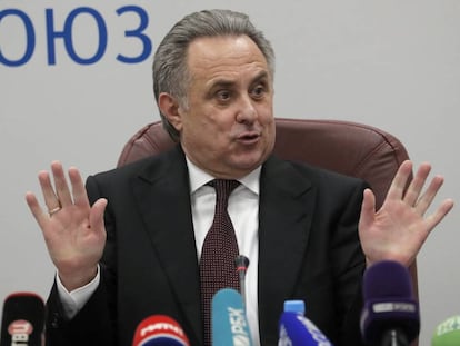 Mutko, durante la rueda de prensa de hoy en Moscú.