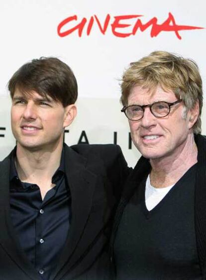 Tom Cruise y Robert Redford, ayer en Roma.