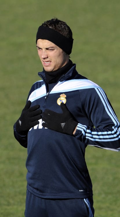 Cristiano Ronaldo, durante un entrenamiento.