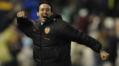 El entrenador del Valencia, Unai Emery, durante un partido.