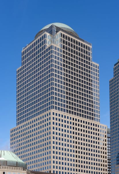 La torre Two World Financial Center de Nueva York. Tiene una altura de 176 metros y fue construida entre 1985 y 1988.