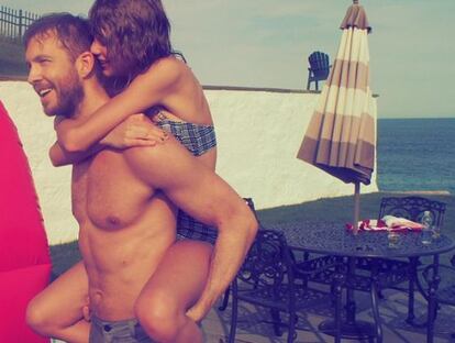 Taylor Swift, amb el seu nòvio Calvin Harris. És la tercera foto amb més 'm'agrada' d'Instagram.