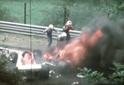 Accidente de Niki Lauda en el Gran Premio de Alemania, en 1976.