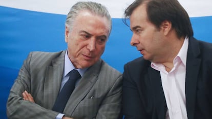 Temer e Maia no Rio, no dia 15.