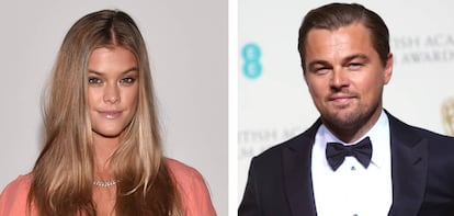 La modelo Nina Agdal y el actor Leonardo DiCaprio.