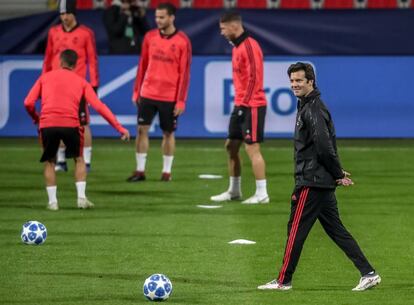 Solari, en el entrenamiento.