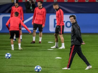 Solari, en el entrenamiento.