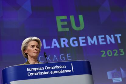 La presidenta de la Comisión Europea, Ursula von der Leyen, en una intervención pública reciente.