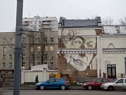 Mural de Alexandre Farto en Moscú. 