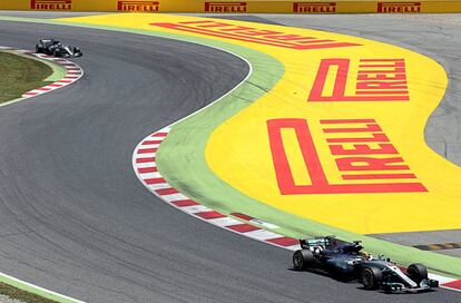 El piloto birtánico Lewis Hamilton, en un momento de la carrera.

