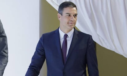 Pedro Sánchez llega al Foro Económico Mundial en 2019.