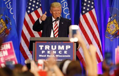 Trump, durante un acto de campaña en Wisconsin.