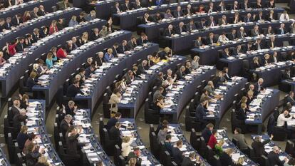 Vista geral durante uma sessão plenária do Parlamento Europeu em Estrasburgo.