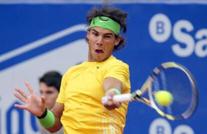 Rafa Nadal, durante el partido de hoy.