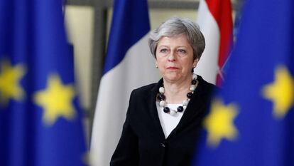 Theresa May, primera ministra británica, en Bruselas el pasado día 23.  