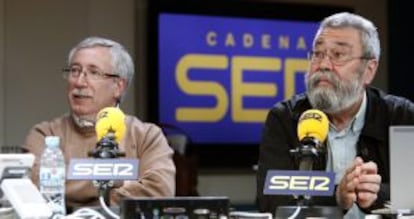 El secretario general de CC.OO, Ignacio Fernández Toxo, y el de UGT, Cándido Méndez.