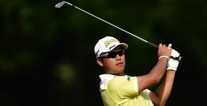 Matsuyama, durante la jornada de ayer. 