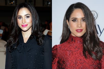 Labios intensos.

Al igual que las uñas (a la Reina Isabel II no le gusta que las mujeres de la Casa Real lleven manicuras que salgan de la gama del nude), Meghan ha tenido que decir adiós a sus labiales rojos o fucsias. Hoy solo se maquilla en tonos neutros y suaves.