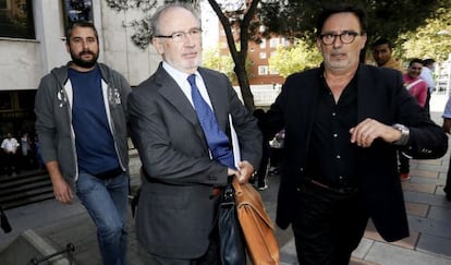 El exvicepresidente del Gobierno ayer en los Juzgados de Plaza Castilla.