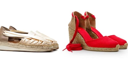 Naguisa's SOC espadrille, and to the right, a design from Castañer.