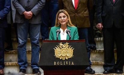 Jeanine Añez, presidenta interina de Bolivia, el pasado 22 de enero.