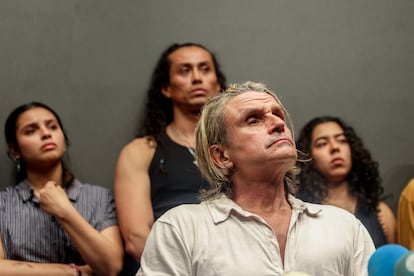 El productor musical Nacho Cano en la rueda de prensa que ofreció el 7 de julio tras su detención.