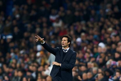 Santiago Solari, durante un partido del Real Madrid en la Champions League frente al CSKA de Moscú.