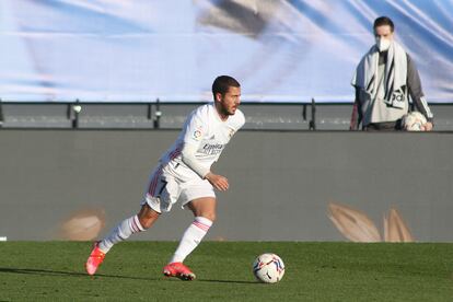 Eden Hazard, contra el Elche en Valdebebas.