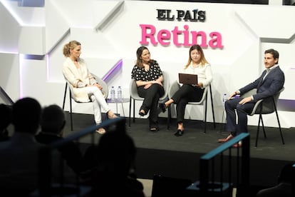 Sofía Benjumea, directora de Campus Madrid; Blanca Drake, directora de estrategia y operaciones de Telefónica Open Future; Virginia Lavín, directora de la Revista Retina; y Fran Romero, responsable de innovación abierta en Amadeus.